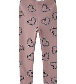 Leggings|Name It Leggings m. Fleece - NmfOlukria - Toadstool m. Hjerter