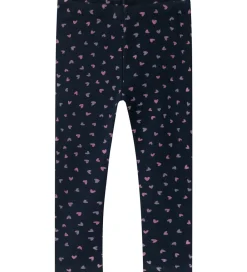 Leggings|Name It Leggings m. Fleece - NmfDavina - Dark Sapphire/Heart AOP