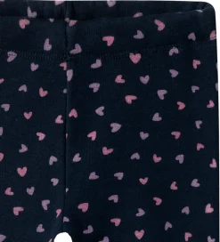 Leggings|Name It Leggings m. Fleece - NmfDavina - Dark Sapphire/Heart AOP