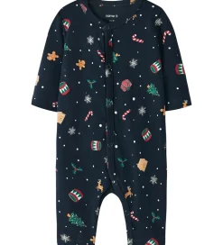 Nattøj|Name It Natdragt - NbnVismas - Navy Blazer/Xmas AOP Navy