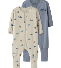 Nattøj|Name It Natdragt - 2-pak - NOOS - NbmNightsuit - Peyote/W/Tradew