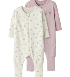Nattøj|Name It Natdragt - 2-pak - Noos - NbfNightsuit - Jet Stream/W/Bu