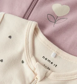 Nattøj|Name It Natdragt - 2-pak - Noos - NbfNightsuit - Summer Sand/W/D