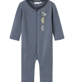 Nattøj|Name It Natdragt - Uld - NbmWillit - Folkstone Gray/TRACTOR