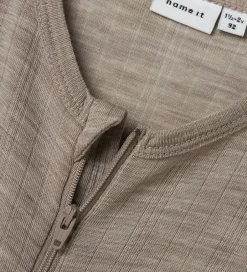 Nattøj|Name It Natdragt - Uld - Rib - NmmWang - Satellite