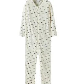 Nattøj|Name It Natdragt - Uld - Rib - NmmWang - Snow White/Small cars