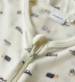 Nattøj|Name It Natdragt - Uld - Rib - NmmWang - Snow White/Small cars