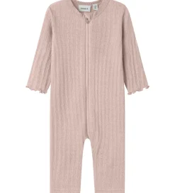 Nattøj|Name It Natdragt - Uld/Silke - Rib - NbfWossa - Shadow Gray