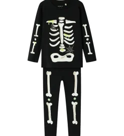 Nattøj|Name It Nattøj - 2-delt - Glow - NmnOwen - Sort/Lemonade