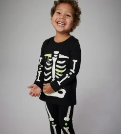 Nattøj|Name It Nattøj - 2-delt - Glow - NmnOwen - Sort/Lemonade