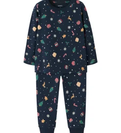 Nattøj|Name It Nattøj - 2-Delt - NmnVismas - Navy Blazer/Xmas AOP Navy