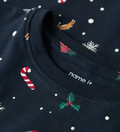Nattøj|Name It Nattøj - 2-Delt - NmnVismas - Navy Blazer/Xmas AOP Navy