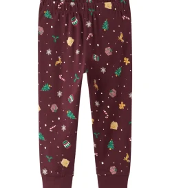 Nattøj|Name It Nattøj - 2-Delt - NmnVismas - Burgundy/Xmas - AOP