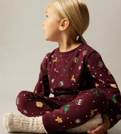 Nattøj|Name It Nattøj - 2-Delt - NmnVismas - Burgundy/Xmas - AOP