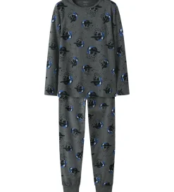 Undertøj|Name It Nattøj 2-delt - NkmNight - Mørkegråmeleret