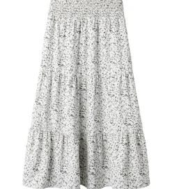Nederdele|Name It Nederdel - NkfJolly - Maxi Skirt - Star White m. Blomste