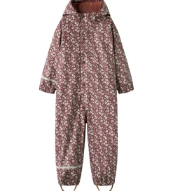 Regntøj|Name It Regndragt m. Fleece - NmfDry10 - Fig m. Blomster