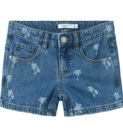 Shorts Og Knickers|Name It Shorts - NkfRose - Medium Blue Denim/Palm Tree