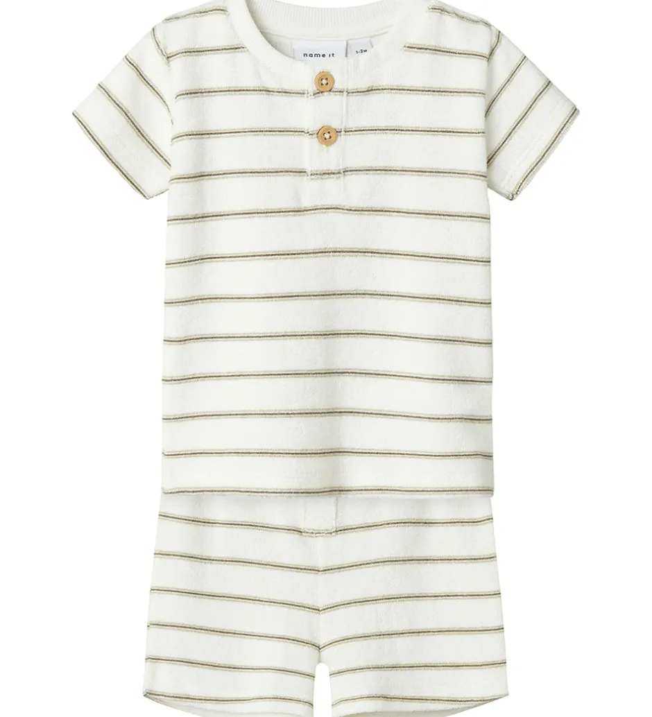 Shorts Og Knickers|Name It Shortssæt - Shorts/T-shirt - NbnOterry - Cloud Dancer