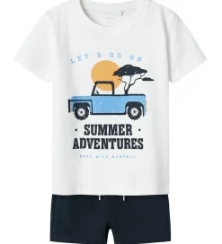 Shorts Og Knickers|Name It Shortssæt - Shorts/T-shirt - NmmJaspen - Lucent White