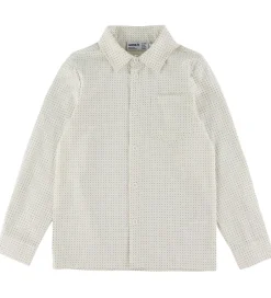 Skjorter|Juletøj|Name It Skjorte - NkmVilfred - Cloud Dancer/Dot Navy Blazer