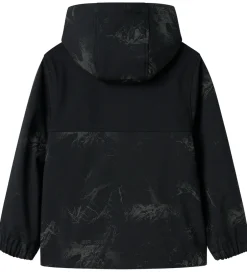 Softshell|Name It Softshell m. Fleece - NkmAlfa08 - Sort m. Refleksprint