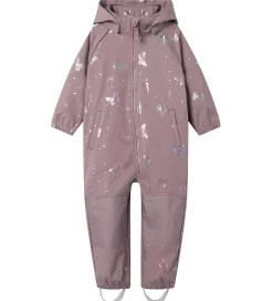 Softshell|Name It Softshelldragt m. Fleece - Noos - NmfAlfa08 - Elderberry