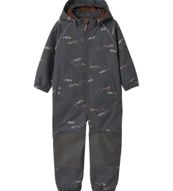 Softshell|Name It Softshelldragt m. Fleece - Noos - NmmAlfa08 - Grey Pinst