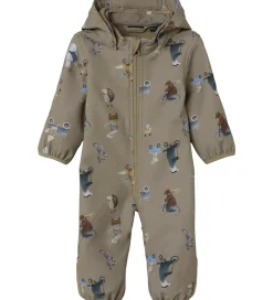 Softshell|Name It Softshelldragt m. Fleece - NbnAlfa08 - Silver Mink/GO