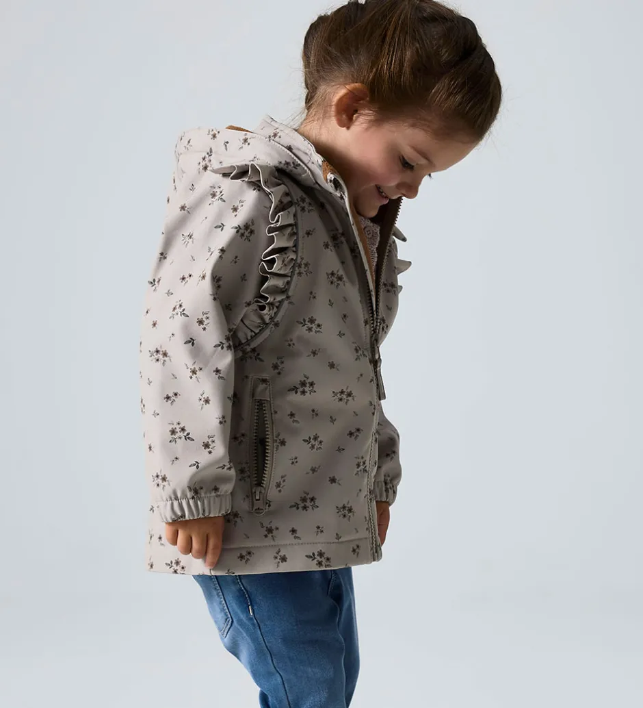 Overgangsjakker|Softshell|Name It Softshelljakke m. Fleece - NmfAlfa08 - Pure Cashmere/Bou