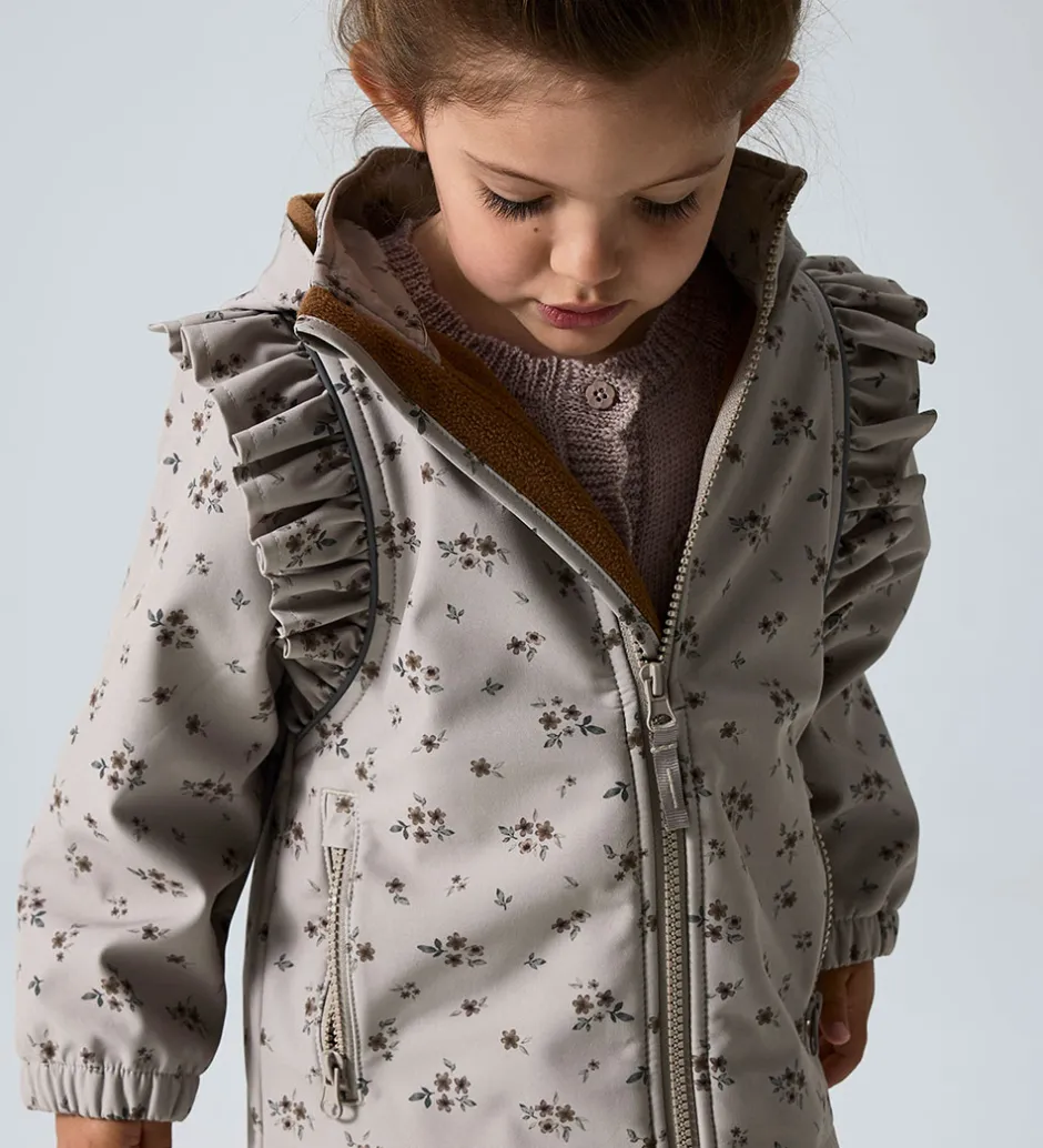 Overgangsjakker|Softshell|Name It Softshelljakke m. Fleece - NmfAlfa08 - Pure Cashmere/Bou