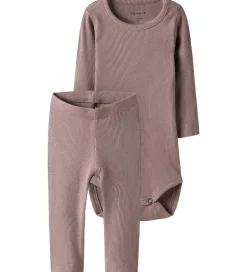 Bodyer|Pigetøj|Name It Sæt - Body l/æ/ Leggings - Deauville Mauve/DEAUVILLE MA