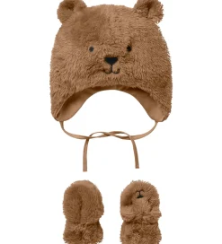 Huer Og Hatte|Name It Sæt - Hue/Luffer - Teddy - NbnMatuta - Toasted Coconut