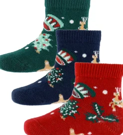 Strømper|Name It Strømper - 3-Pak - NbnVismas - Jester Red/Navy Blazer +