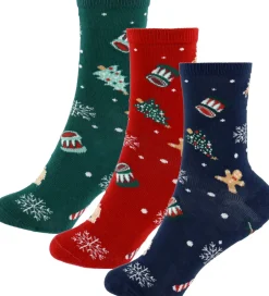 Strømper|Name It Strømper - 3-pak - NknVismas - Jester Red/Navy Blazer +