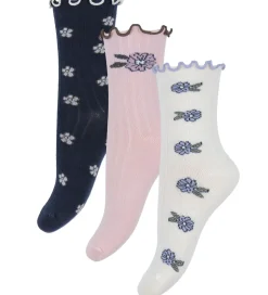 Strømper|Name It Strømper - 3-pak - NmfOalia - Navy Blazer/Burnished Lila