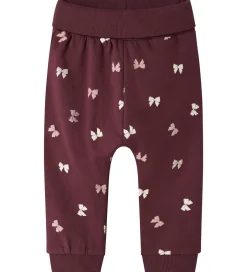 Bukser Og Jeans|Name It Sweatpants - NbfVimone - Burgundy/Bow