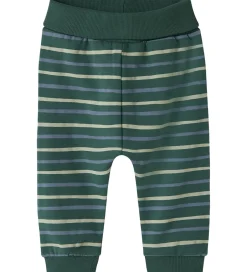 Bukser Og Jeans|Name It Sweatpants - NbmVimmer - Bistro Green/Stripes