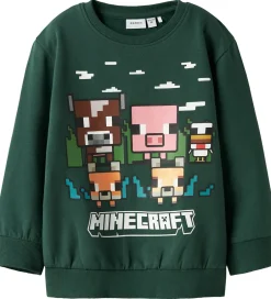 Drengetøj|Sweatshirts|Name It Sweatshirt - Minecraft - NmmNell - Bistro Green
