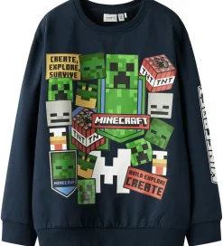 Drengetøj|Sweatshirts|Name It Sweatshirt - NkmNeven - Minecraft - Navy Blazer