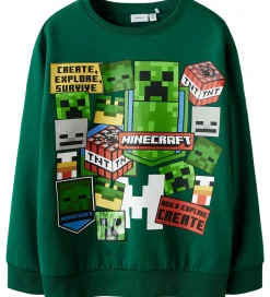 Drengetøj|Sweatshirts|Name It Sweatshirt - NkmNeven - Minecraft - Bistro Green