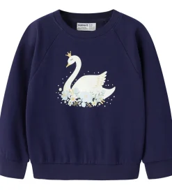 Sweatshirts|Name It Sweatshirt - NmfVenus - Beacon Blue/Princess Swan