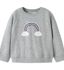 Sweatshirts|Name It Sweatshirt - NmfVenus - Grey Melange/Rainbow Clouds