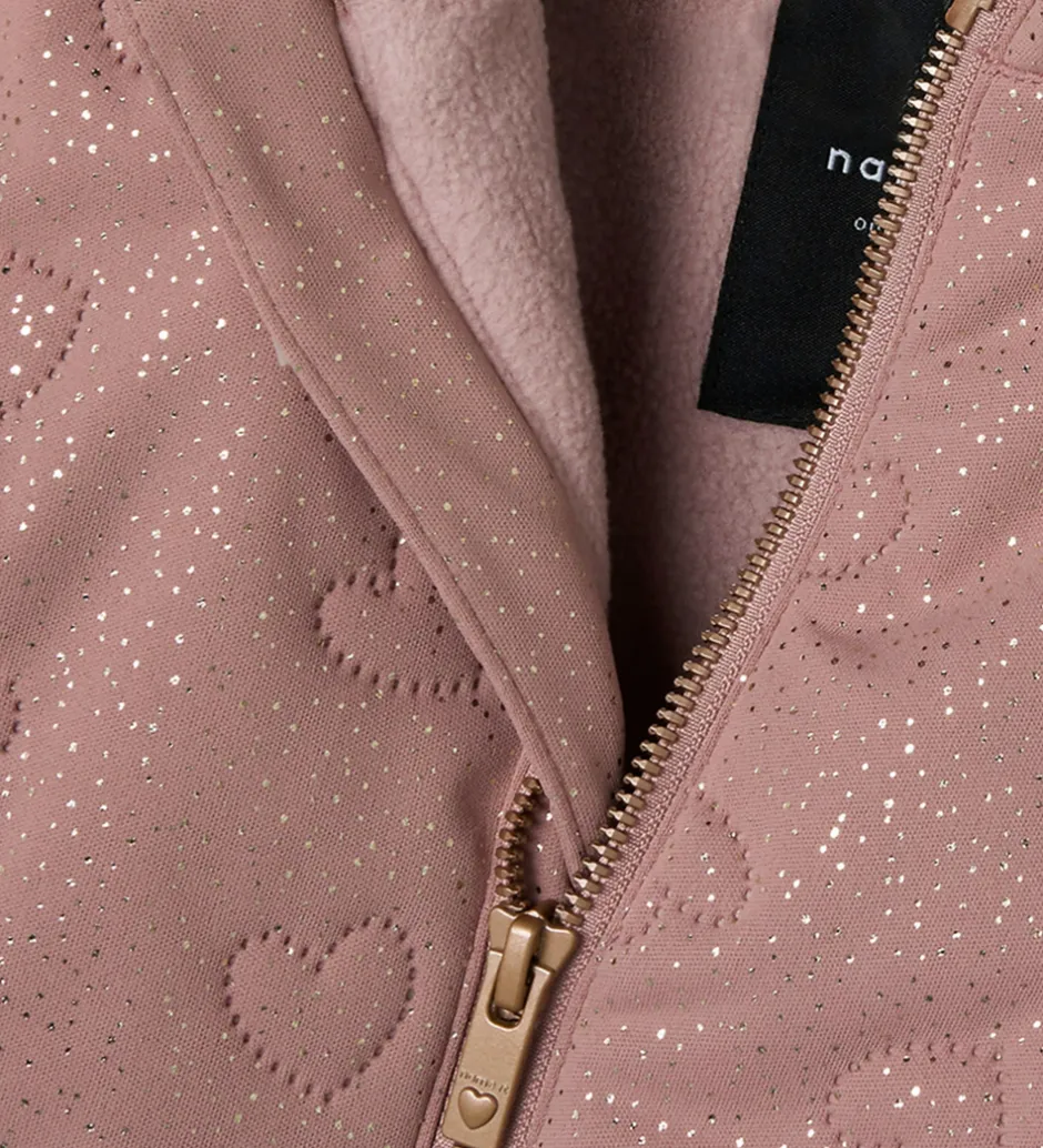 Termotøj|Name It Termotøj m. Fleece - NmfMoon - Woodrose m. Glitter