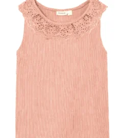 Toppe|Name It Top - Rib - NmfHelianay - Apricot Blush m. Hulmønster