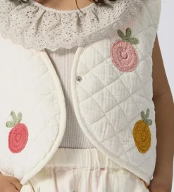 Toppe|Name It Top - Rib - NmfHelianay - Buttercream m. Hulmønster