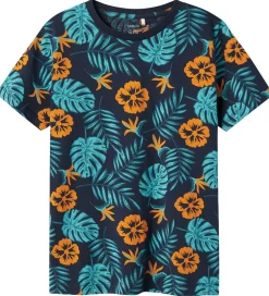 T-Shirts|Name It T-shirt - NkmZalo - Navy Blazer/Bright Marigold