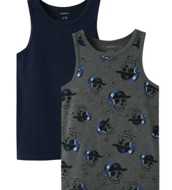 Undertøj|Name It Undertrøjer - Noos - Nkm - 2-pak - Grey/Dark Sapphire
