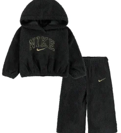 Fleece|Nike Sæt - Hættetrøje/Bukser - Sort/Gold