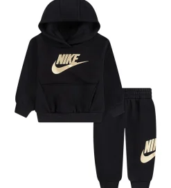 Bluser|Sweatshirts|Nike Sweatsæt - Club - Black/Metalic Gold